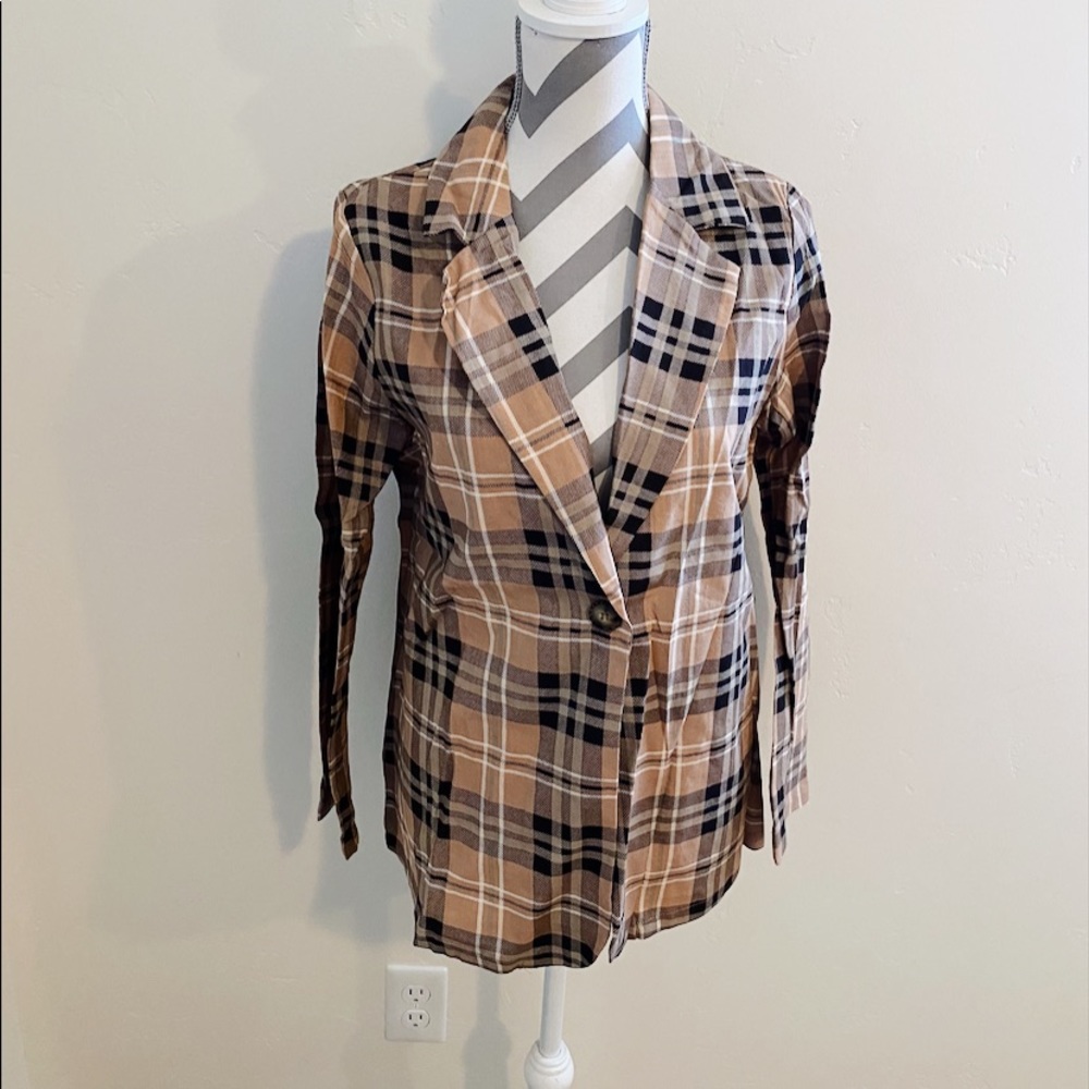 SALE‼️ Fall Autumn Plaid Trendy Blazer Shirt - Picture 3 of 3